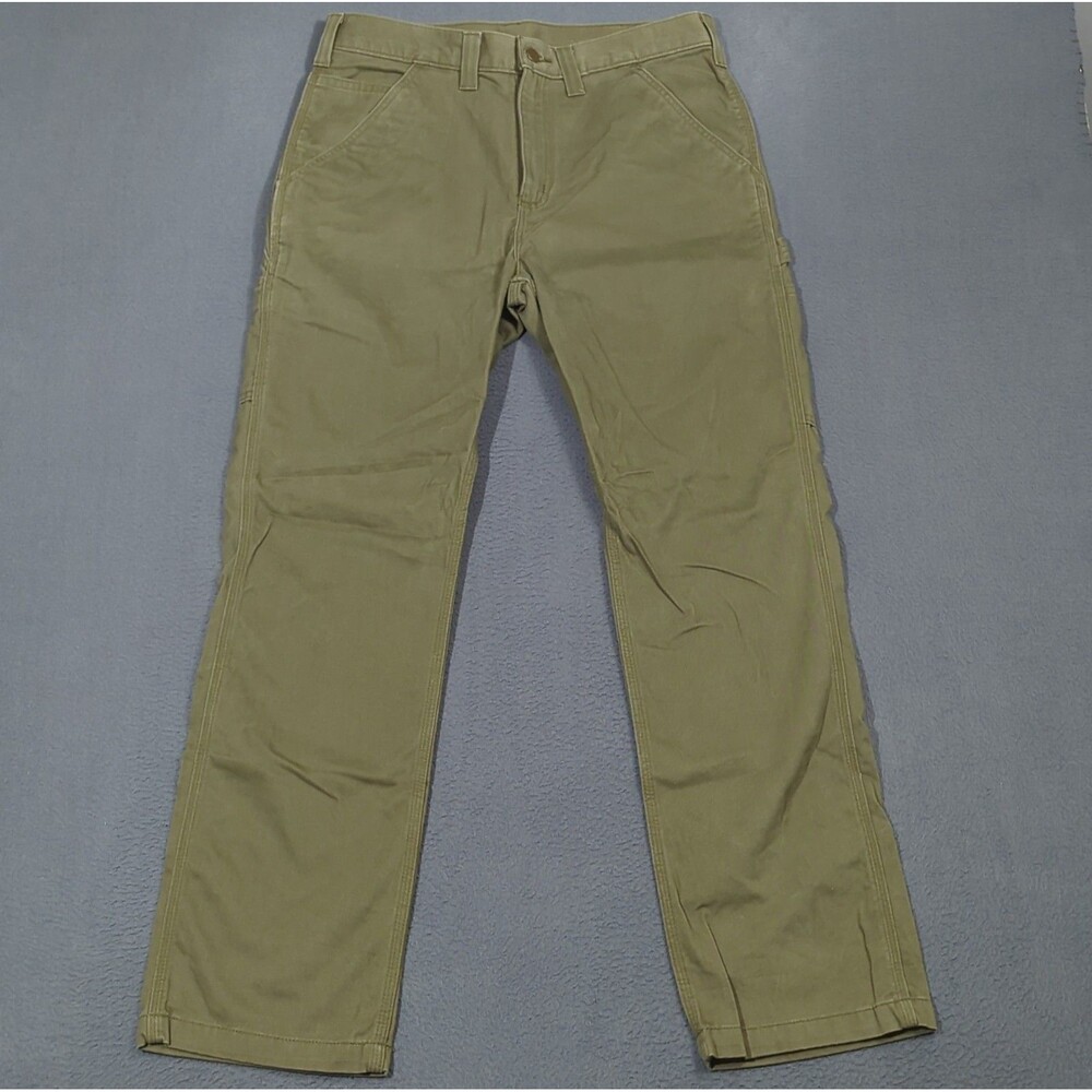 Carhartt Pants Men's 33x32 Green B324 ARG Relaxed Fit Carpenter Utility Workwear